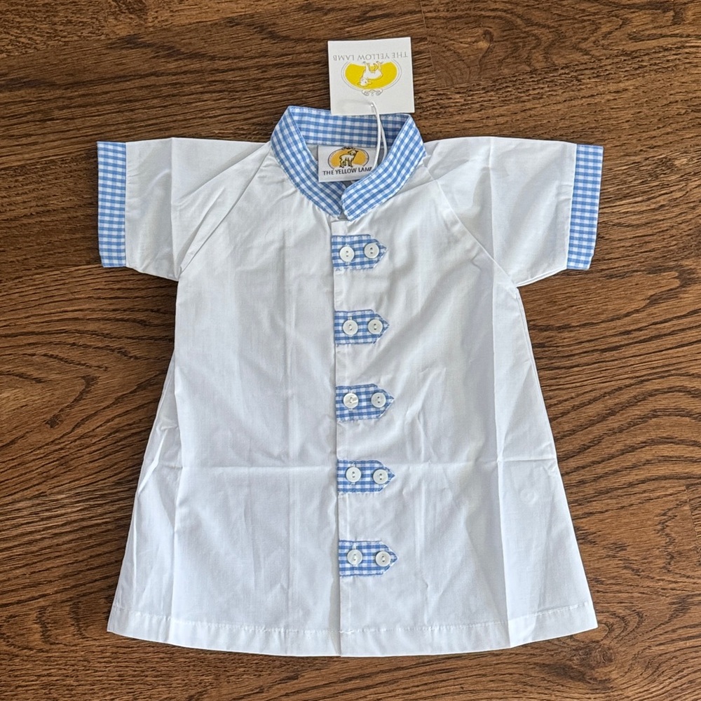 The Yellow Lamb New With Tags DAYTON DAYGOWN IN BLUE GINGHAM